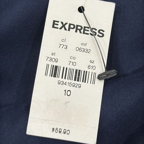 NEW Express Navy Blue Tie Front Pencil Mini Skirt Sz 10 - Picture 6 of 6